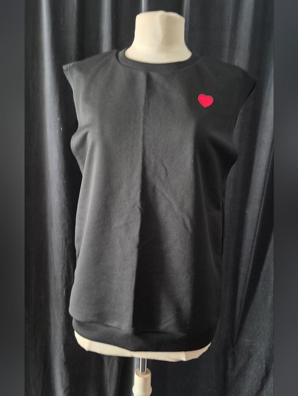 SHEIN Brown Sleeveless Tee with Red Heart